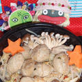 鰯つみれのラー味噌鍋＆ネギと水菜のじゃこサラダ（お家カフェ）