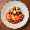 【地中海リゾートの魚料理：タラのトマトソース煮込み】ストカフィ