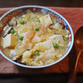 とろみあって つゆだく！豆腐と海老のえんどう卵とじ by KOICHIさん