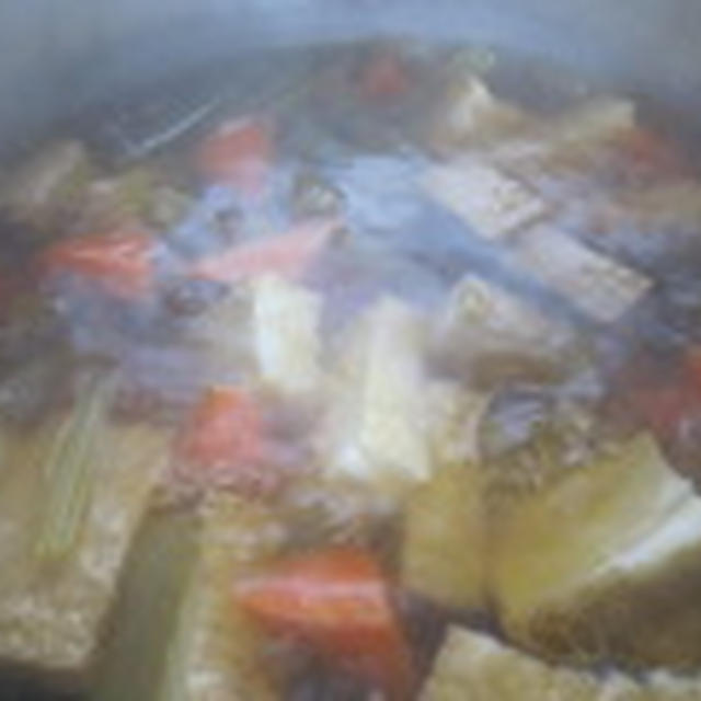 「蕗と厚揚げと人参の煮物」