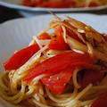 新生姜とトマトのスパゲッティーニ。