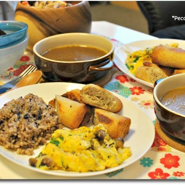 ☆きんぴらリメイクサラダ＆新潟土産カレー　7日の朝ごはん☆