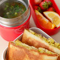 ４月１３日　月曜日　トマトと乾物のハーブスープ＆たこ焼きホットサンド