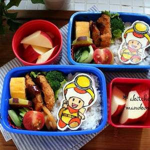 キャラ弁 キノピオ隊長のチキンカレーカツ弁当 By Akitchen さん レシピブログ 料理ブログのレシピ満載