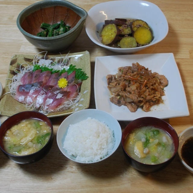 昨夜はさつま芋のそぼろ煮など～！