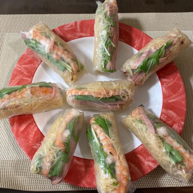 生春巻き♪ 大根とわかめの中華スープ♪