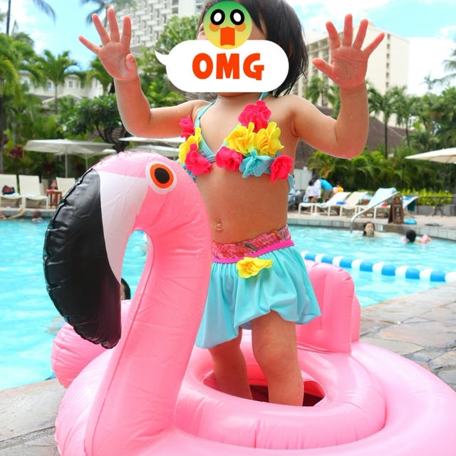 使用NG！ピンクフラミンゴの浮き輪