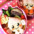 冬の女の子、着ぐるみ赤ちゃん、おむすびのお弁当