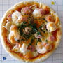 ケチャップとバジルオイルの簡単pizza