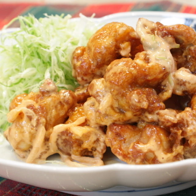 10/11/23 揚げ鶏肉のキムチマヨネーズ和え
