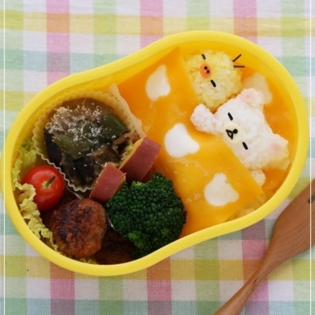 すやすやコリラックマ＆キイロイトリ＊キャラ弁
