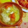 夏バテにも良い節約健康スープ→お野菜たっぷり！にんにく鶏手羽元スープ♪