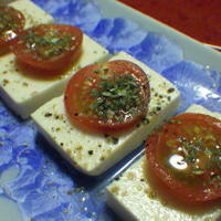 なんちゃってカプレーゼ　お豆腐とプチトマトで