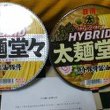 日清HYBRID太麺堂々黒醤油