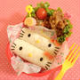 キティちゃんのロールサンドイッチ弁当♥