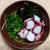 タコと菜花とわかめの酢のもの