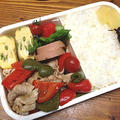 豚肉のオイスターソース炒め弁当。驚きの開脚あんこ