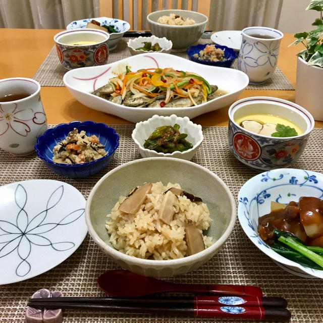 鯵の南蛮漬けと松茸♪