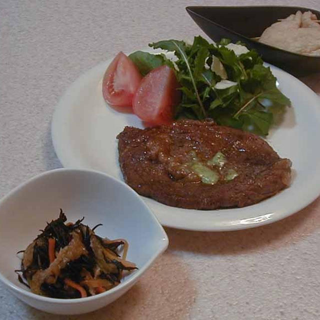 がっつり、薄いステーキ