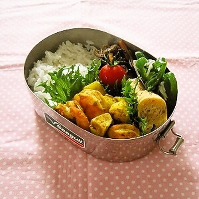 海老とじゃが芋のサブジ風弁当