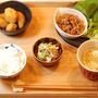 サラダ菜のピリ辛ひき肉包み定食【お取り寄せ♡栗かの子】