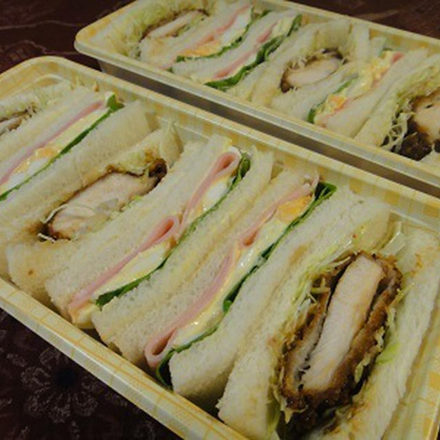 ９月２９日　サンドイッチ　～　夫＠仕事　＆　ガブ＠学生弁当