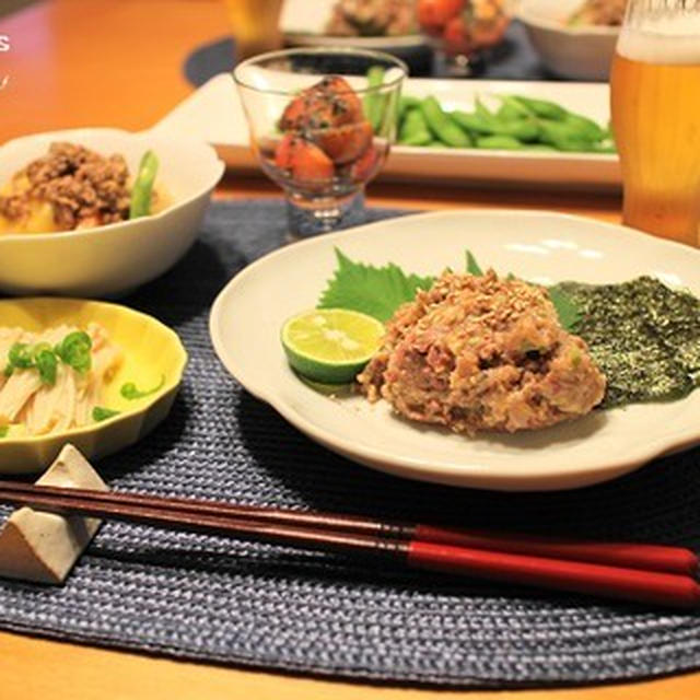 『鰯のなめろう』とストウブで『そぼろ肉じゃが』の献立。