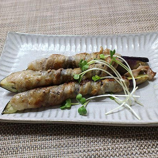 長芋のルクル―ゼ焼きとなすの豚バラ肉巻き