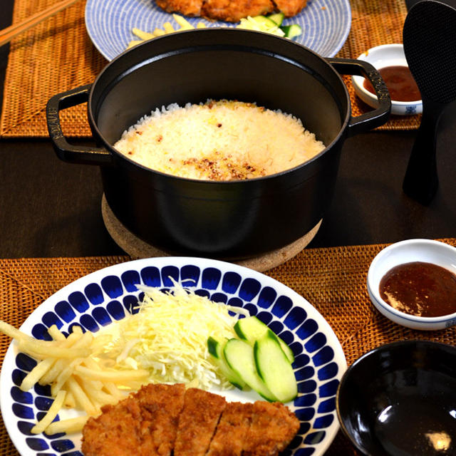 とんかつの夜ごはん＊＊