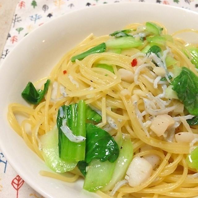 帆立と青梗菜の和風パスタ