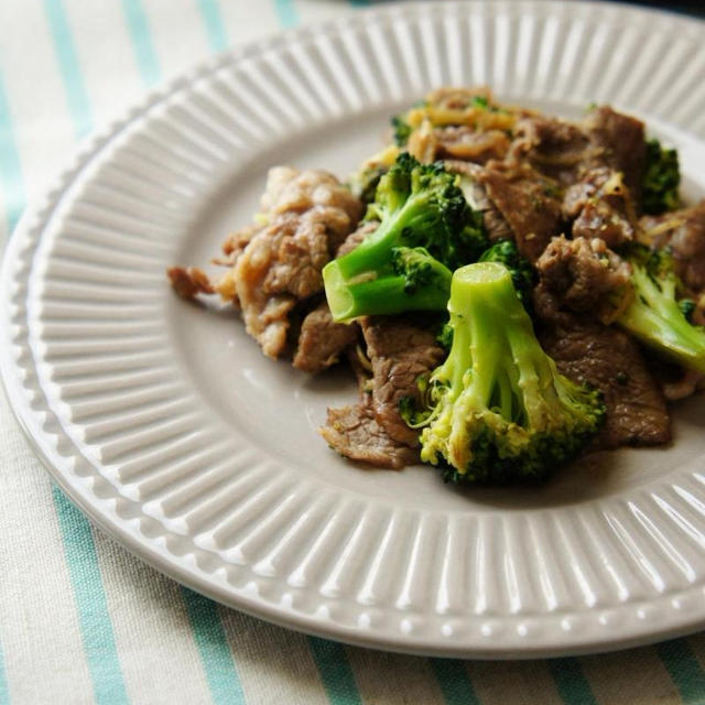 ★牛肉とブロッコリーの黒酢炒め