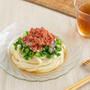 ＊【レシピ】さば缶とねぎの梅つゆ冷やしうどん＊