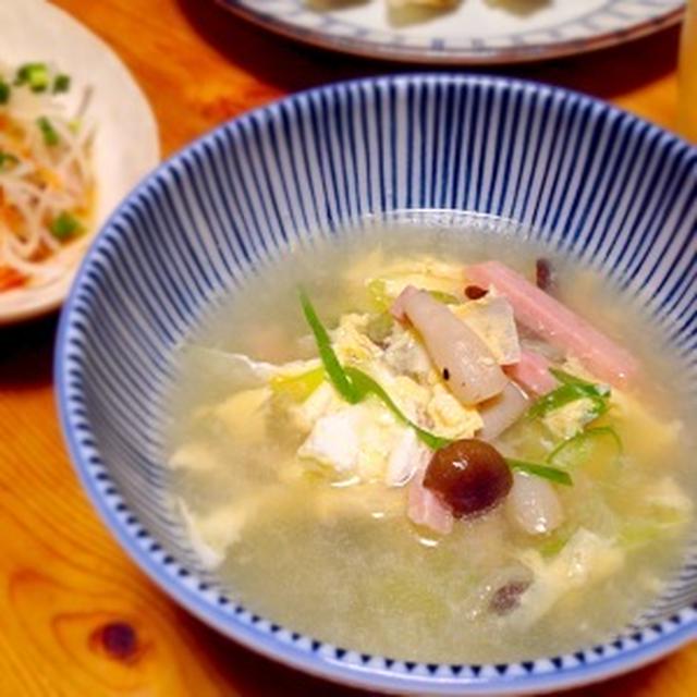 ☆ネギと卵とスパムのスープ