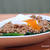 鶏そぼろプレート丼（温玉のせ）＆「残った鶏そぼろで青ねぎ入り卵焼き」＆「一輪ざし」