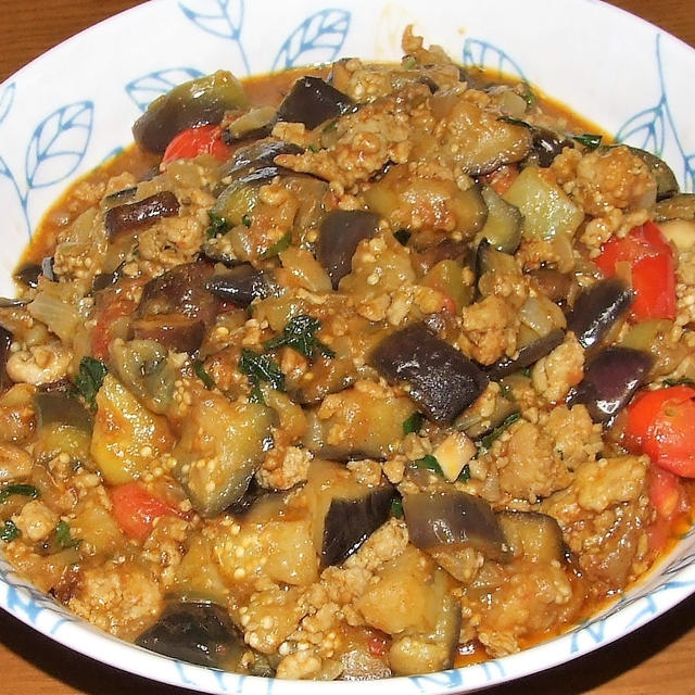 茄子のキーマカレー＆ズッキニのチーズ焼き