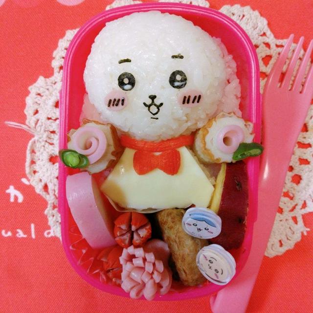 ちいかわてるてる坊主おにぎり弁当〖キャラ弁〗 〖キャラ弁 〗#平日お昼ご飯はお弁当or外食