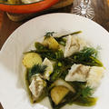 マルスズキと緑野菜のバター蒸し&マルスズキの揚げ物究極のタルタルソース