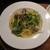 牡蠣と水菜のオイルソースのパスタ