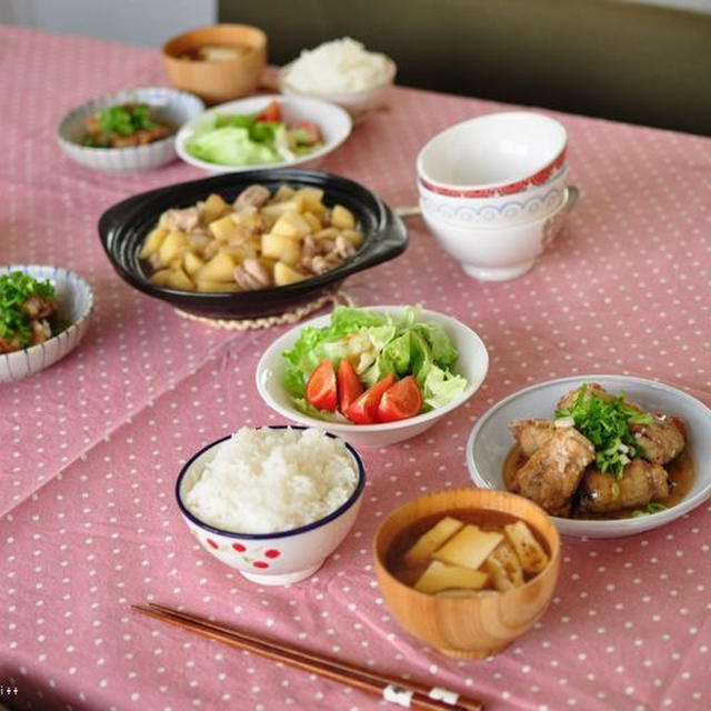 豚巻き茄子の唐揚げにとろ～り梅あんとレンチン鶏じゃが、好きな天ぷらベスト3