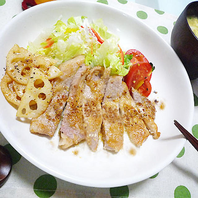 豚ロースのバター醤油マスタードソテー♪（献立・肉）