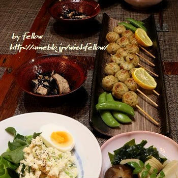 ◆鶏団子と若竹煮でおうちごはん♪～ゆるやか糖質制限♪