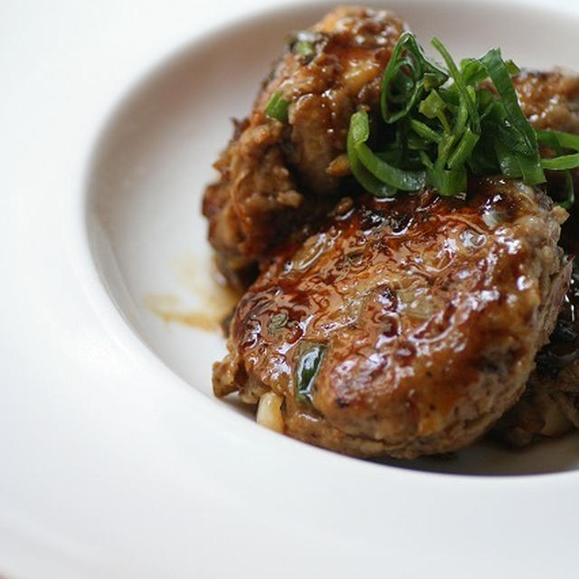 筍と根菜の豚ハンバーグ