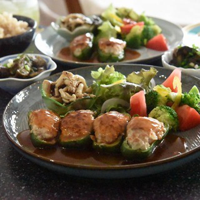 ピーマン肉詰め★餡かけ