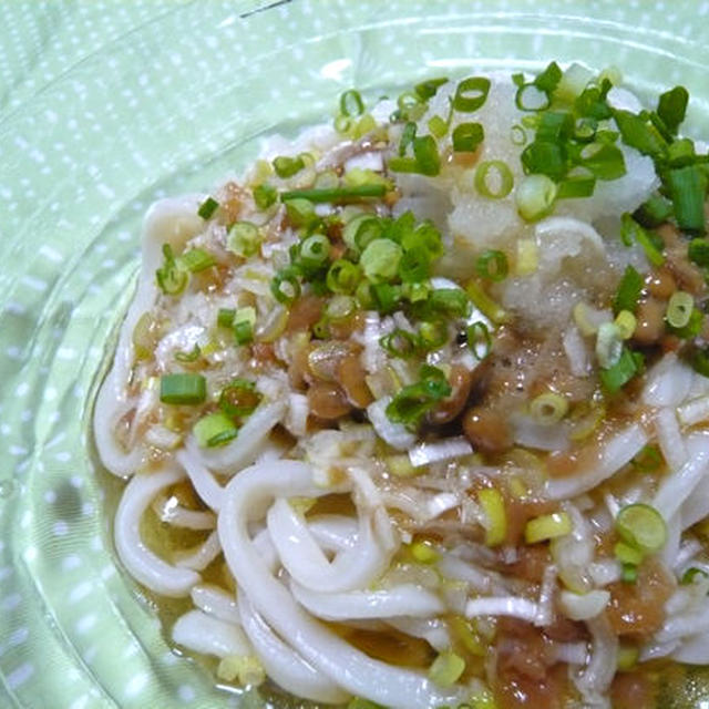 冷やし梅おろし納豆うどん