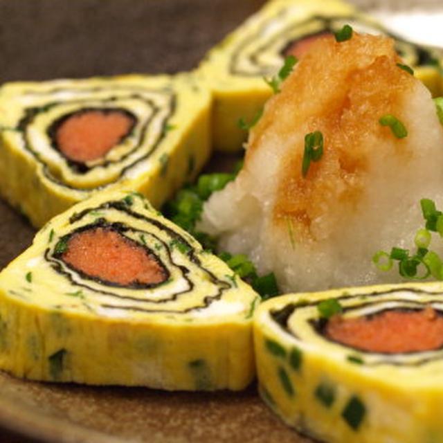 明太玉子焼き　三角玉子焼き　作り方とレシピ