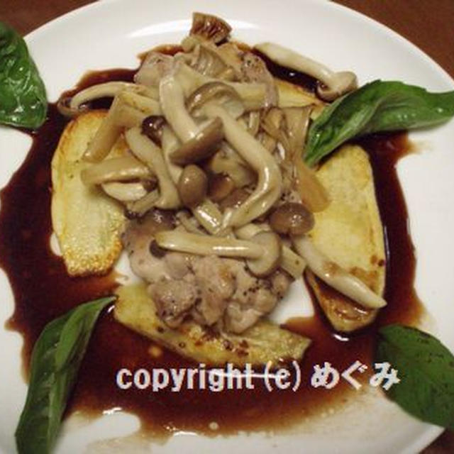 鶏肉のグリルきのこソース