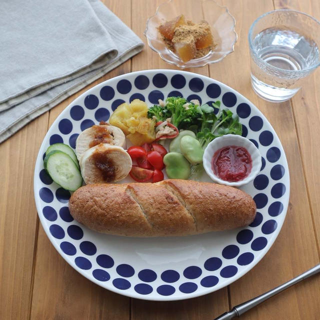 サラダチキンで朝ごはんプレート！端午の節句といえば灰汁巻き
