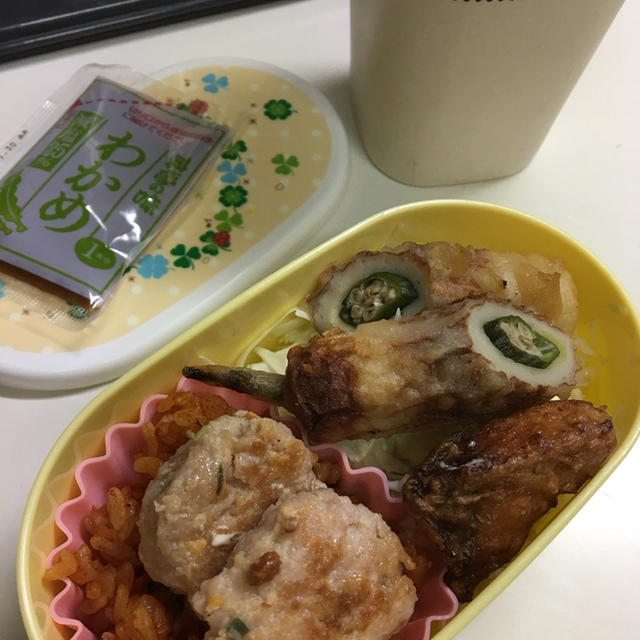 ケチャップごはん&有り合わせ弁