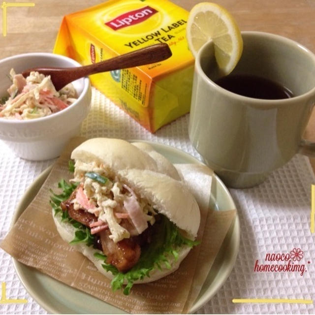 パリパリ食感が楽しい♫照り焼きチキンと切干大根サラダサンド＊ 「ひらめき朝食」レシピモニター　