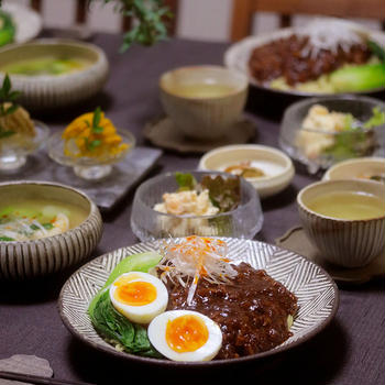 【献立】ジャージャー麺と、餃子スープと、たらもサラダなど。～咳が止まらなくての～